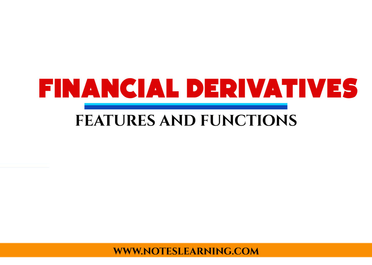 FUNCTIONS AND FEATURES OF FINANCIAL DERIVATIVES