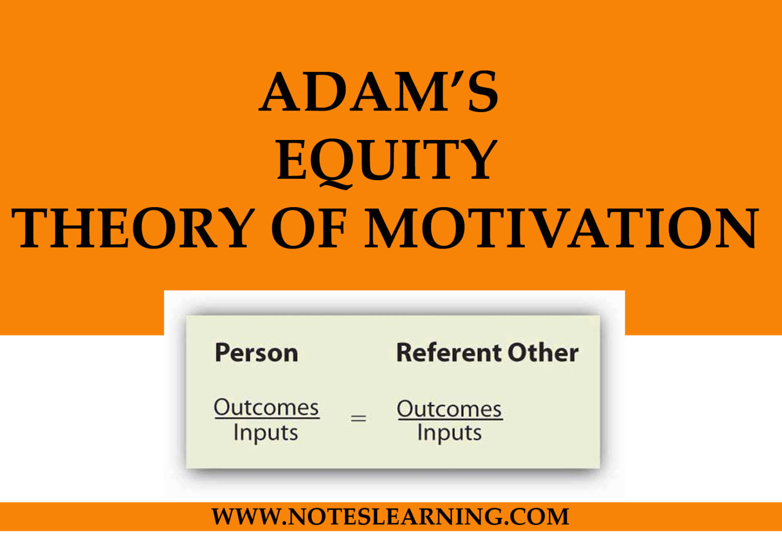 Adam’s Equity Theory of Motivation - Notes Learning