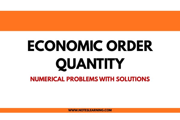 NUMERICAL PROBLEM IN EOQ